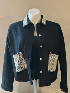 (New) Black Pearl - Oversized Denim Jacket Ladies Size Medium