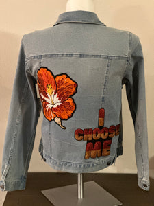 (New) I Choose Me - Custom “Reworked” Denim Jacket Ladies Size Large