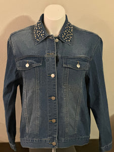 (New) Bling Collar Denim Jacket Ladies Size XL