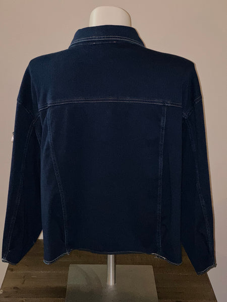 (New) Pearl Detail - 3/4 Sleeve  Denim Jacket Plus Size 2X