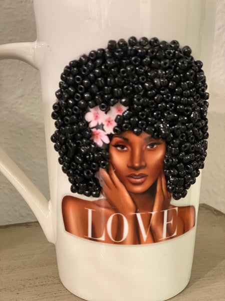 (New) Love Conquers All - Large Bling Coffee Mug