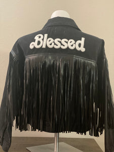 (New) Blessed Queen - Custom  “Reworked”  Denim Jacket Plus Size 2X
