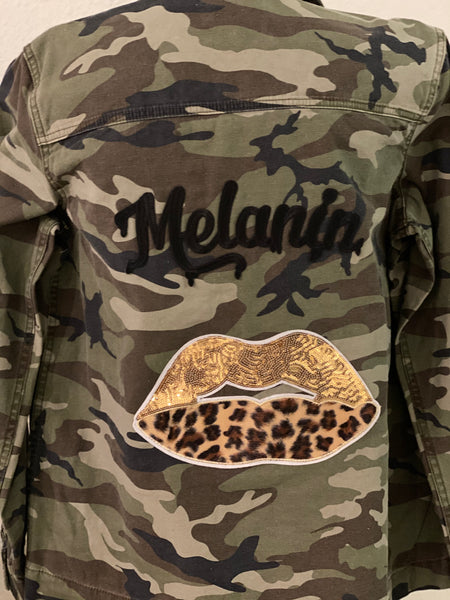 (New) Melanin Camo - Custom “Reworked”  Jacket Ladies Size Large