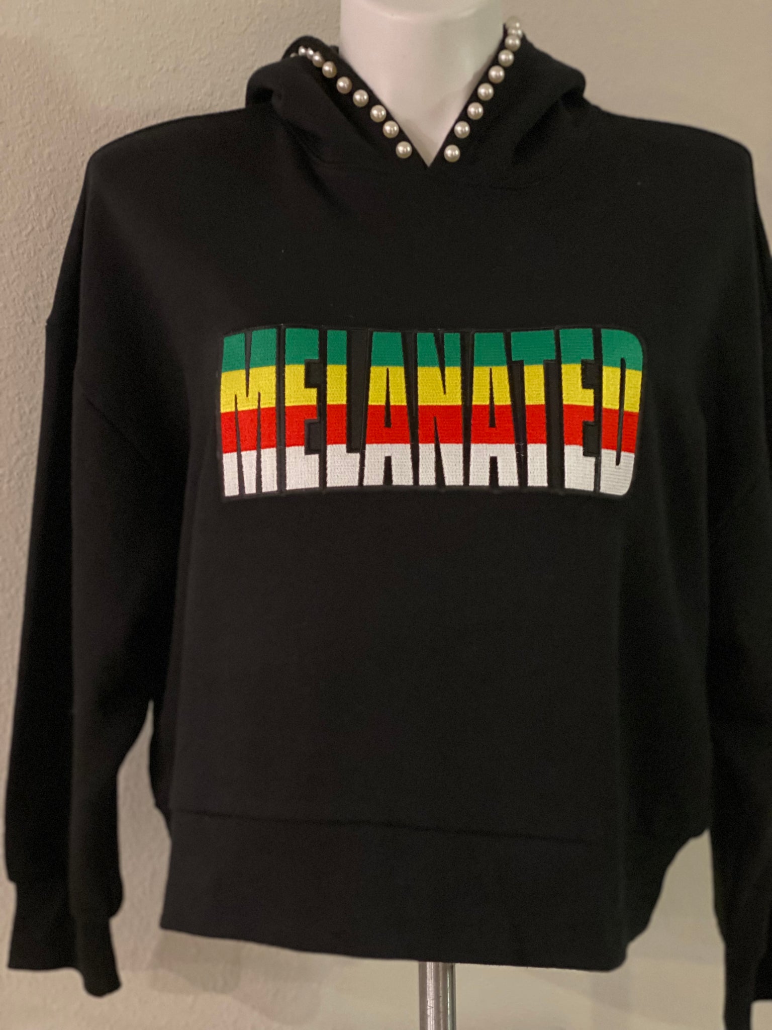 (New) Melanated  - Custom  “Reworked”  Hoodie Jacket Plus Size 2X