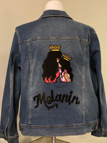 (New) Melanin Queen & Princess - Custom “Reworked” Denim Plus Size 3X