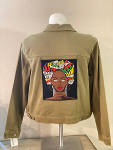 (New) Bling Queen - Custom “Reworked” Denim Jacket Ladies Size XL