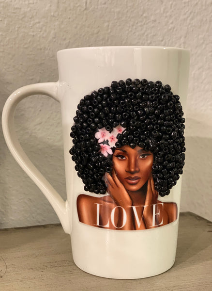 (New) Love Conquers All - Large Bling Coffee Mug