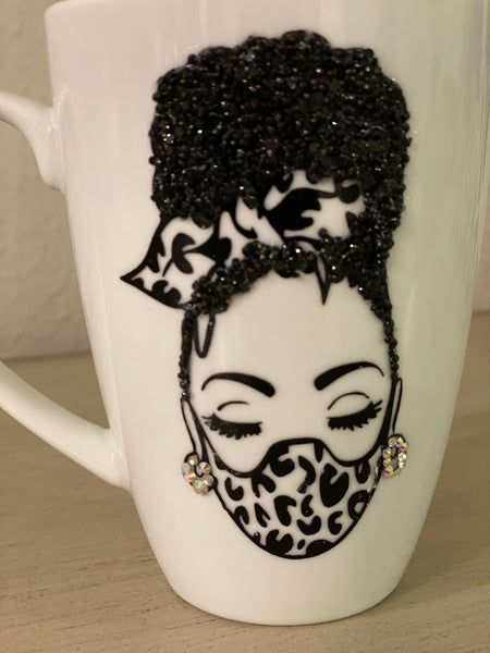 (New) Masked Beauty - Large Bling Coffee Mug