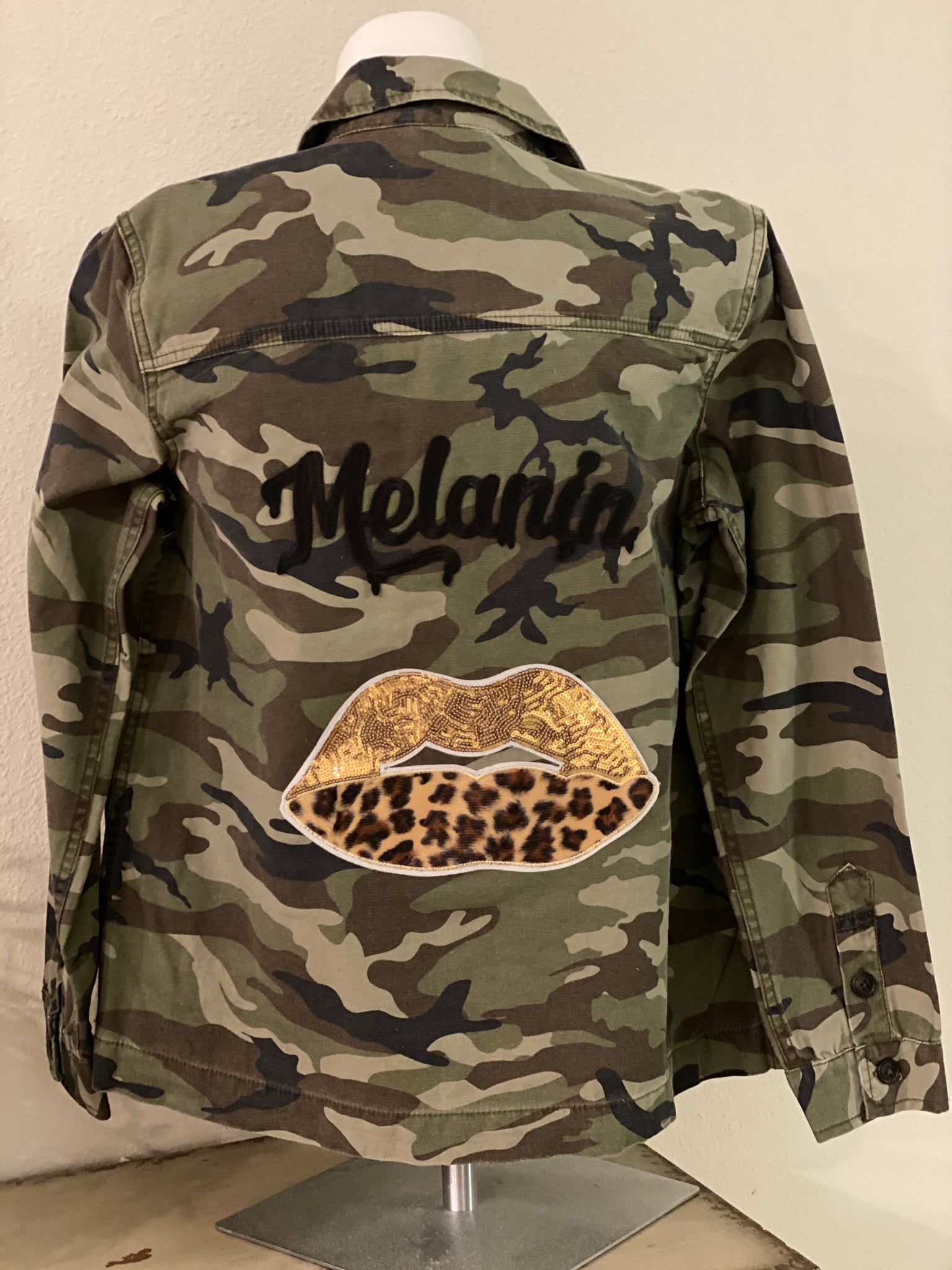 (New) Melanin Camo - Custom “Reworked”  Jacket Ladies Size Large