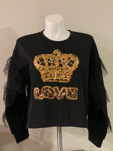 (New) Queen Love - Custom  “Reworked”  Sweatshirt Plus Size 2X