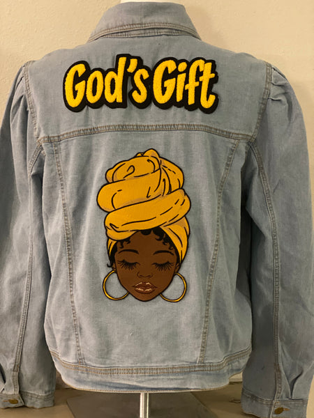 (New) God’s Gift - Custom  “Reworked”  Denim Jacket Plus Size 2X